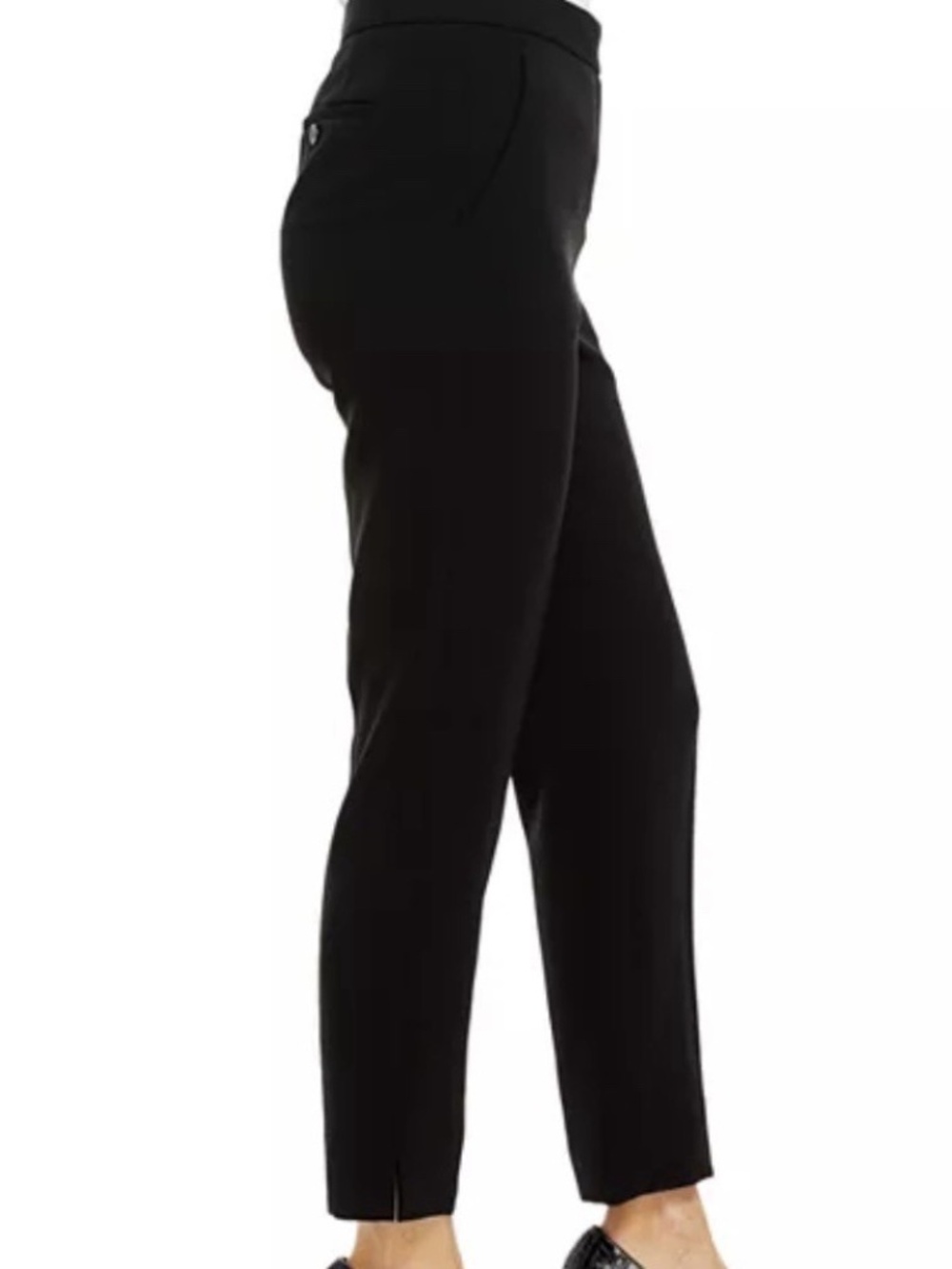 Theory Ibbey 2 Admiral Crepe Black Cropped Straight Dress Pants Trousers Size O
